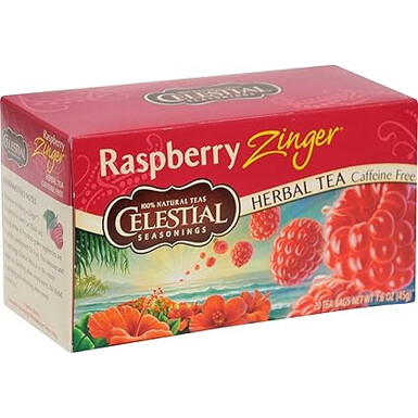 CELESTIAL SEASONING, Чай Raspberry Zinger травяной без кофеина, 20 шт. - освежающий ягодный вкус