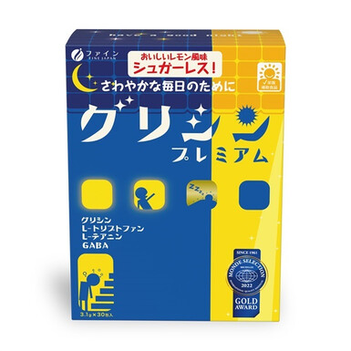 FINE, Glycine + Глицин Премиум, Шугар-фри порошок для отдыха и расслабления, 30 стиков × 3,1 г