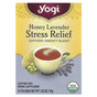 YOGI TEA, Успокаивающий чай «Honey Lavender Stress Relief» (Мёд и Лаванда), без кофеина, органический, 16 пакетиков, 29 г