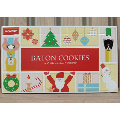 ROYCE, Baton Cookies Coconut (Christmas Limited Package) – японское печенье-батончик с кокосом в рождественской упаковке, 25 шт.