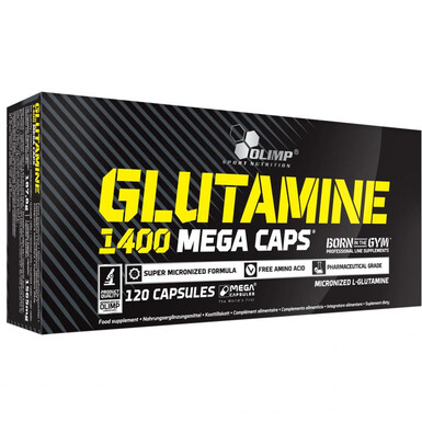 OLIMP SPORT NUTRITION, L-Glutamine 1400 Mega Caps – чистый L-глютамин фармацевтического качества, 1400 мг/капс., 120 капсул